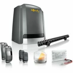 Somfy 2401406 - Motorisation Pour Portail Coulissant Slidymoove 600 | Avec 2 Télécommandes Keypop, 4 Mètres De Crémaillère, 1 Batterie De Secours, 1 Feu Clignotant Et 2 Cellules Photoélectriques