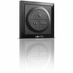 Somfy 1870781 - Commande Murale Radio Io | Pour Commander 3 Motorisations Io | Sans Fil | Etanche - Noir